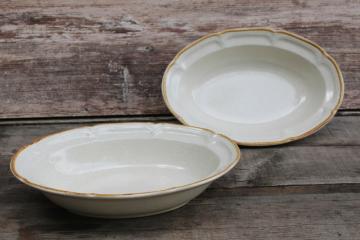 catalog photo of Hearthside Baroque stoneware serving bowls, oval vegetable bowl set vintage Japan 
