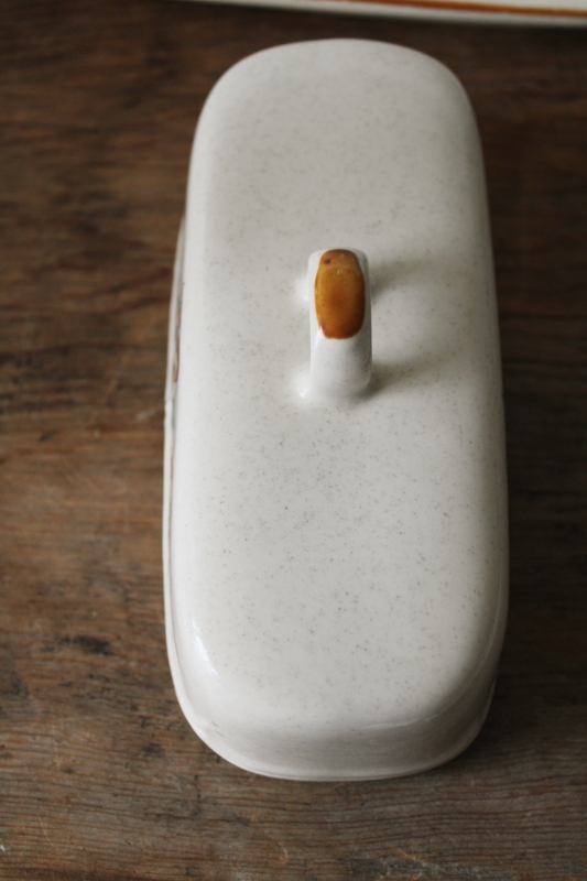 photo of Heartland International stoneware butter dish w/ cow, vintage farm country cottagecore kitchen  #5