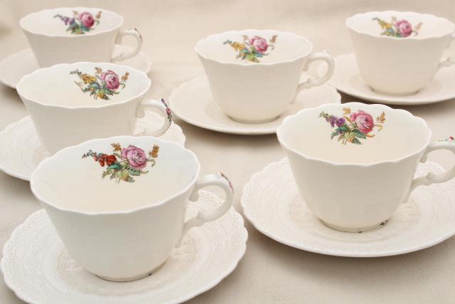 photo of Heath & Rose floral 1920s vintage Spode's Jewel Copeland Spode china cups and saucers #1