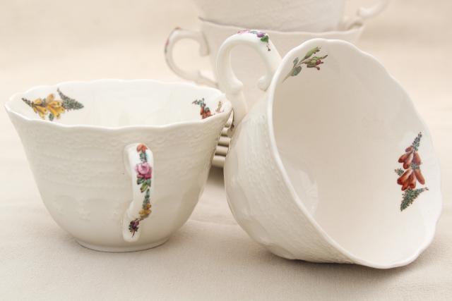 photo of Heath & Rose floral 1920s vintage Spode's Jewel Copeland Spode china cups and saucers #8