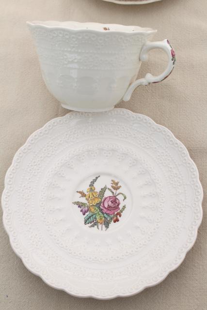 photo of Heath & Rose floral 1920s vintage Spode's Jewel Copeland Spode china cups and saucers #9