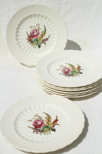 photo of Heath & Rose floral 1920s vintage Spode's Jewel Copeland Spode china plates #1