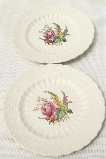 photo of Heath & Rose floral 1920s vintage Spode's Jewel Copeland Spode china plates #8