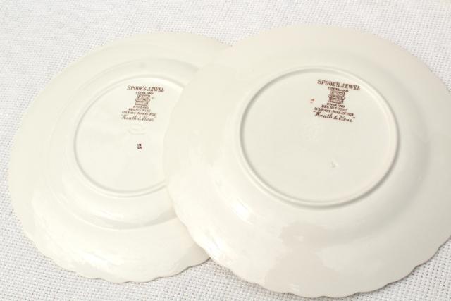 photo of Heath & Rose floral 1920s vintage Spode's Jewel Copeland Spode china plates #10