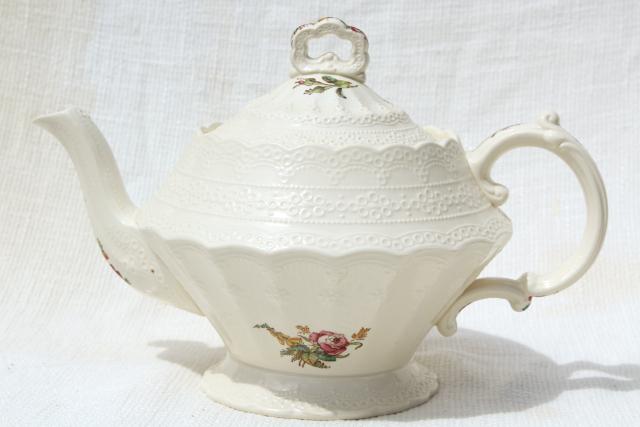photo of Heath & Rose floral 1920s vintage Spode's Jewel Copeland Spode tea set, teapot, cream & sugar #8