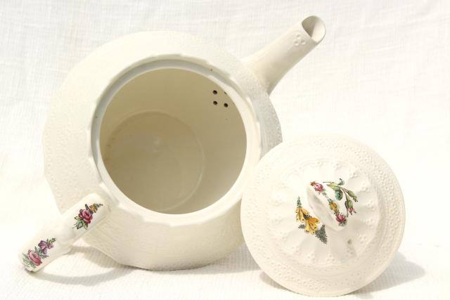 photo of Heath & Rose floral 1920s vintage Spode's Jewel Copeland Spode tea set, teapot, cream & sugar #13