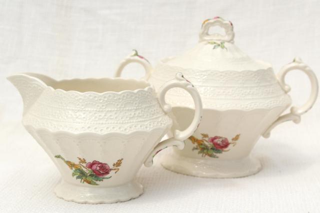 photo of Heath & Rose floral 1920s vintage Spode's Jewel Copeland Spode tea set, teapot, cream & sugar #15