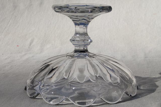 photo of Heisey Colonial compote bowl, vintage pressed pattern glass, crystal clear fruit pedestal #6