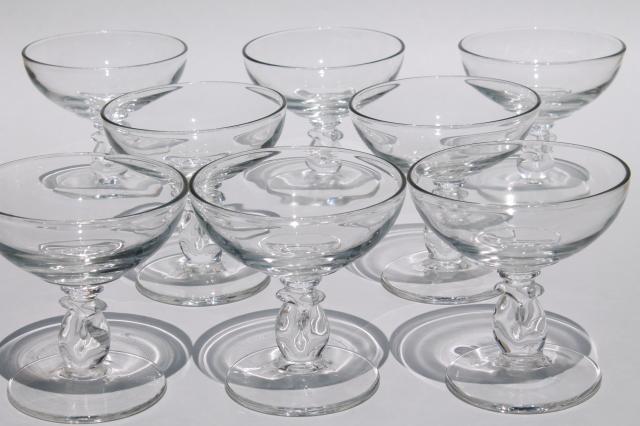 photo of Heisey Lariat crystal clear vintage glasses, pressed glass sherbets or low champagne coupes #1