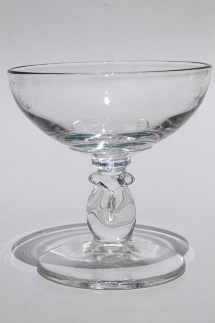 photo of Heisey Lariat crystal clear vintage glasses, pressed glass sherbets or low champagne coupes #2