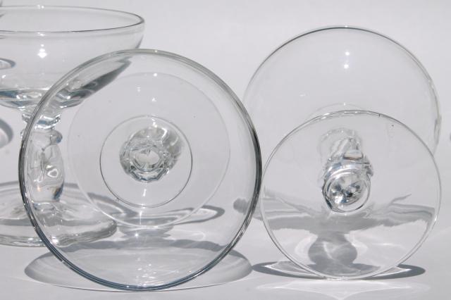 photo of Heisey Lariat crystal clear vintage glasses, pressed glass sherbets or low champagne coupes #4