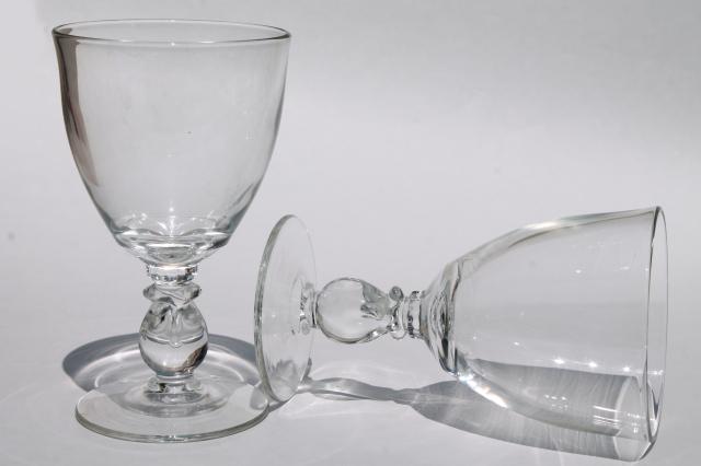 photo of Heisey Lariat crystal clear vintage stemware, large water goblets pressed glass wine glasses #2