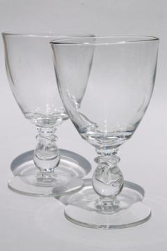 catalog photo of Heisey Lariat crystal clear vintage stemware, large water goblets pressed glass wine glasses