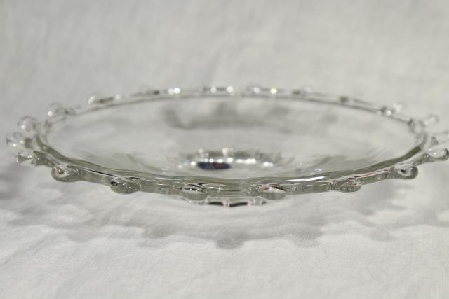 photo of Heisey Lariat pattern glass serving plate, nougat candy dish w/ original foil label #4