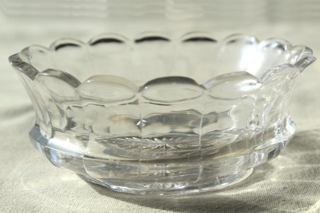 photo of Heisey colonial pattern vintage crystal clear glass fruit bowls or dessert dishes #2