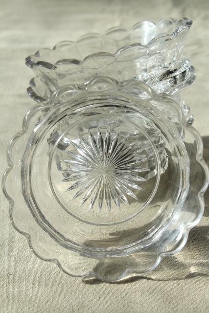 photo of Heisey colonial pattern vintage crystal clear glass fruit bowls or dessert dishes #3