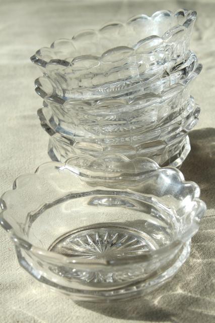 photo of Heisey colonial pattern vintage crystal clear glass fruit bowls or dessert dishes #4