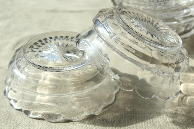 photo of Heisey colonial pattern vintage crystal clear glass fruit bowls or dessert dishes #5