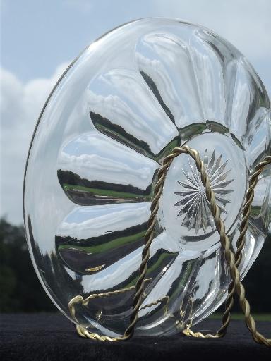 photo of Heisey serving bowls, vintage elegant glass w/ H in diamond marks #8