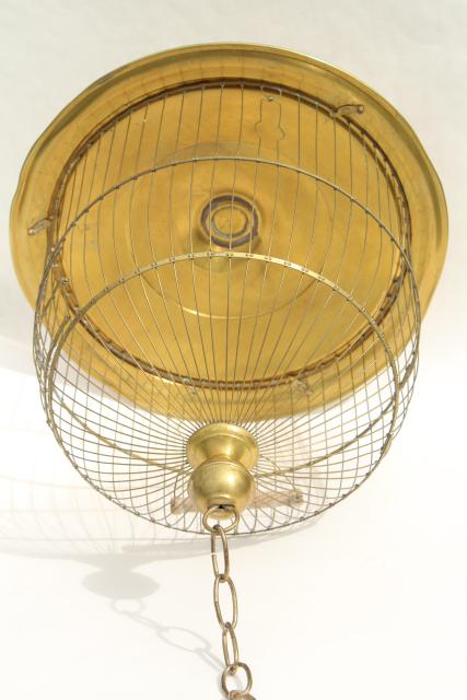 photo of Hendryx brass birdcage, round tray stand dome cover bird cage, vintage 1920s #10