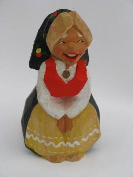 catalog photo of Henning - Norway hand-carved wood lady in Norwegian folk costume