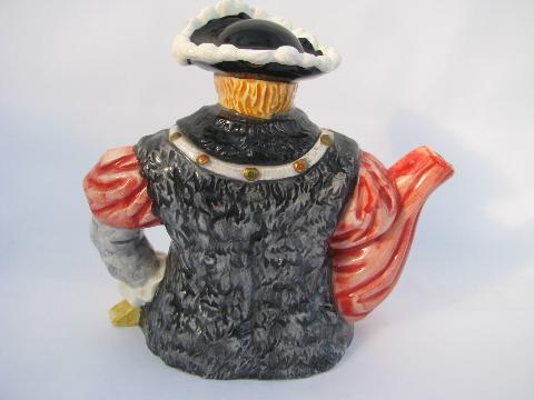 photo of Henry VIII king of England collector's figural teapot, painted ceramic #2