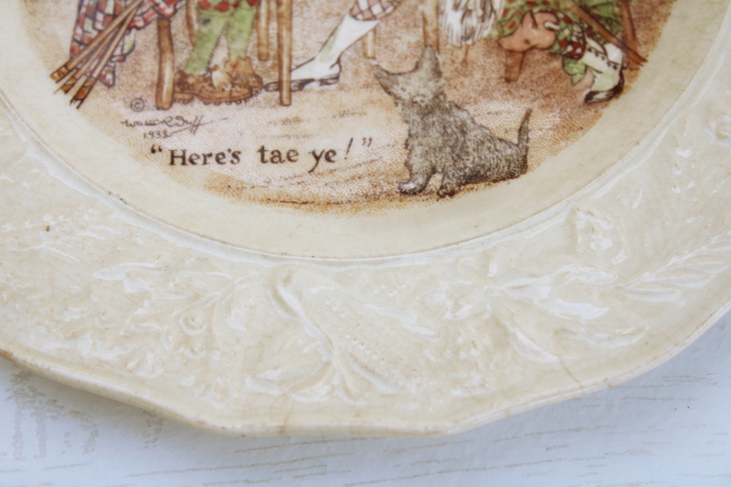 photo of Heres Tae Ye old Scots w/ Scottish terrier pub scene vintage crazed china plate Ambassador Ware England #2