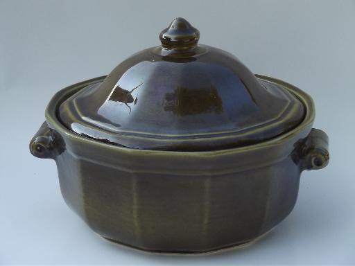 photo of Heritage green Pfaltzgraff large casserole or covered vegetable dish #1