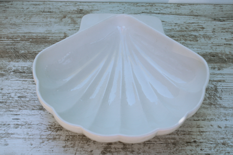 photo of Heritage white glaze Pfaltzgraff large scallop shell seashell bowl  #1