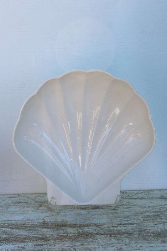 photo of Heritage white glaze Pfaltzgraff large scallop shell seashell bowl  #7