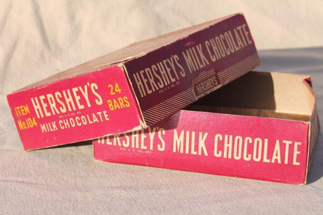 photo of Hershey's milk chocolate bars, undated vintage candy store counter box #2