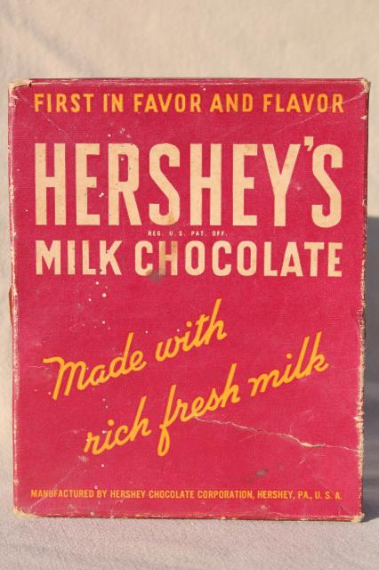 photo of Hershey's milk chocolate bars, undated vintage candy store counter box #3