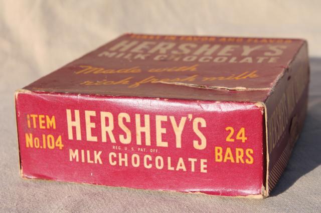 photo of Hershey's milk chocolate bars, undated vintage candy store counter box #4