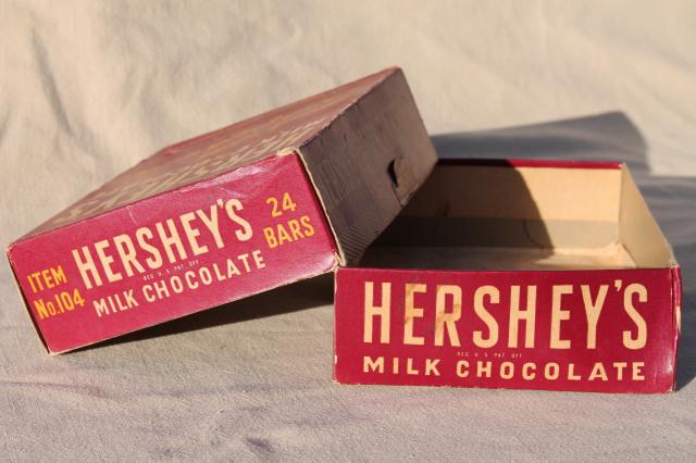 photo of Hershey's milk chocolate bars, undated vintage candy store counter box #6