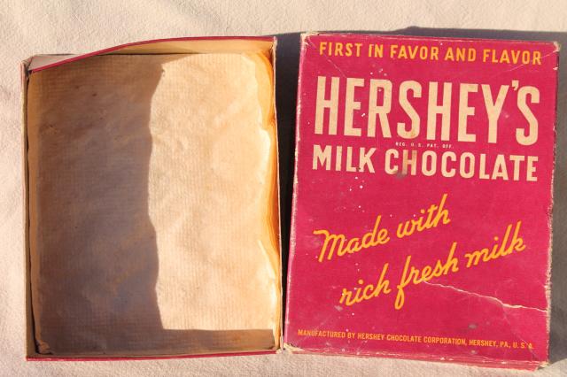 photo of Hershey's milk chocolate bars, undated vintage candy store counter box #7