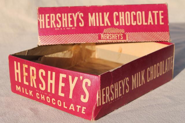 photo of Hershey's milk chocolate bars, undated vintage candy store counter box #8