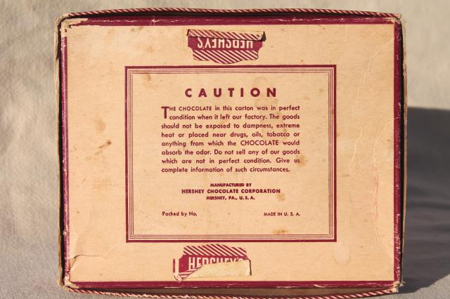 photo of Hershey's milk chocolate bars, undated vintage candy store counter box #9