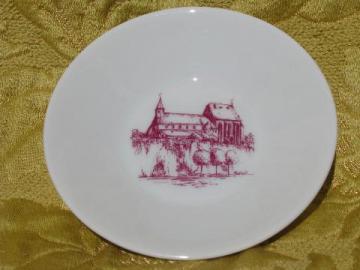 catalog photo of Hochst church / castle vintage Germany Druckdekor porcelain plate