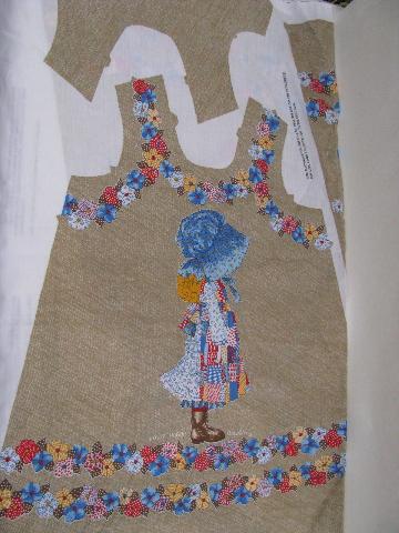 photo of Holly Hobbie printed fabric panel to sew girls' jumper apron dress #1