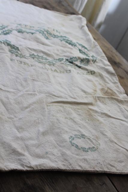 photo of Holly sugar vintage advertising graphics cotton feed sack fabric for farmhouse decor projects #2