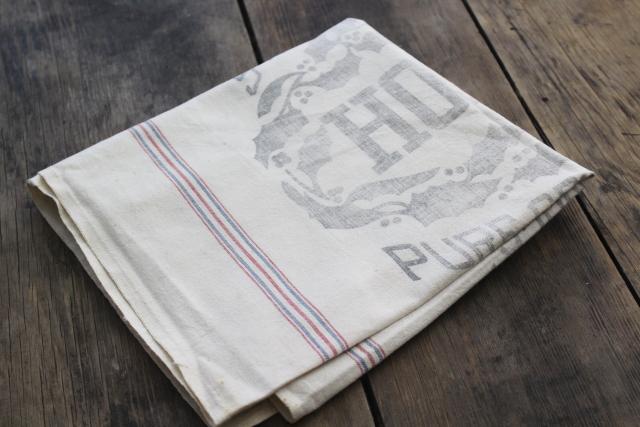 photo of Holly sugar vintage advertising graphics cotton feed sack fabric for farmhouse decor projects #8