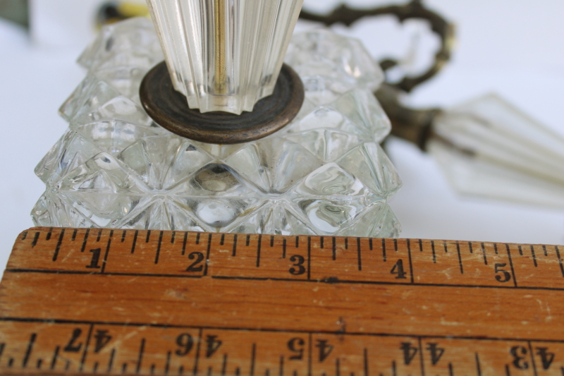 photo of Hollywood regency vintage huge rococo table lamps w/ teardrop prisms, glass & ornate metal  #10