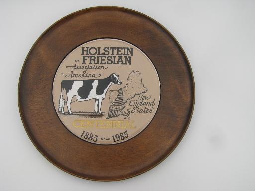 photo of Holstein Friesian cattle Centennial plate in walnut frame, 1885-1985 #1