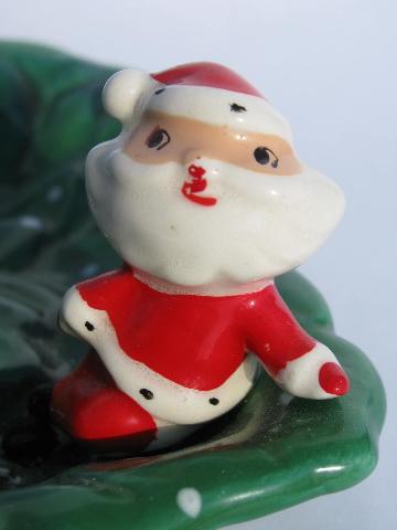 photo of Holt Howard vintage Japan dated 1960 Christmas candle holder w/ tiny Santa! #3