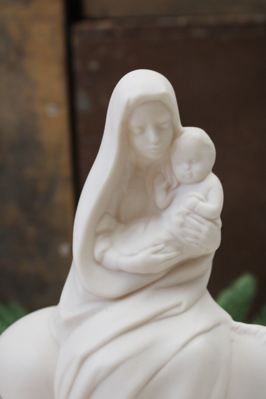 photo of Holy family minimalist modern nativity, Jesus, Mary & Joseph plain white bisque figures, The Edgerton Pottery  #2
