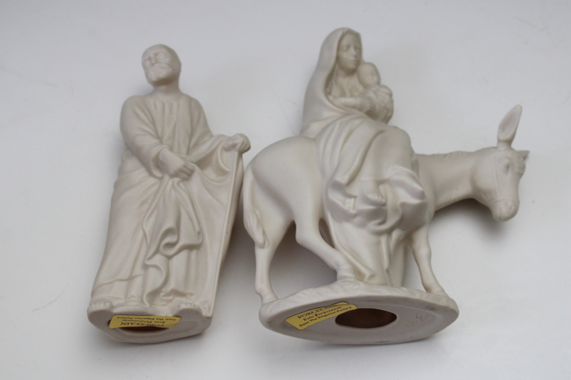 photo of Holy family minimalist modern nativity, Jesus, Mary & Joseph plain white bisque figures, The Edgerton Pottery  #4