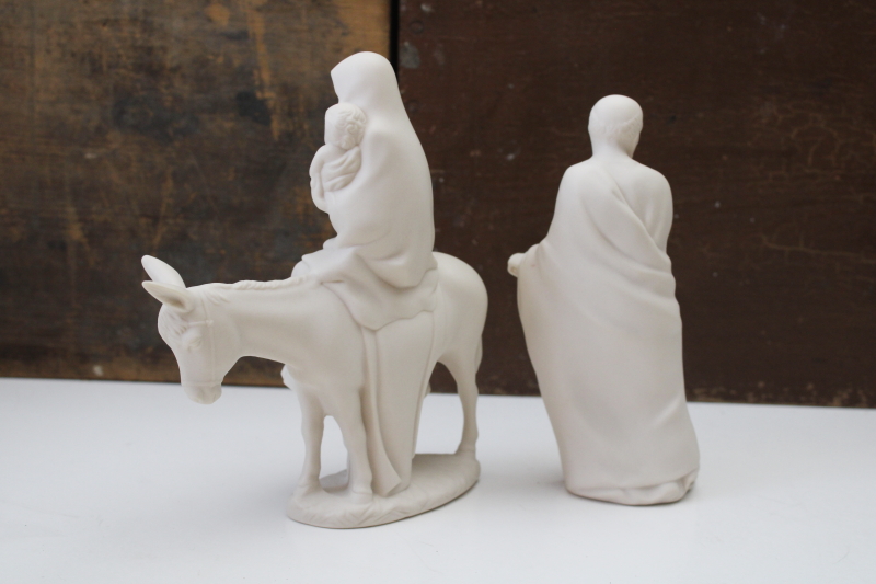 photo of Holy family minimalist modern nativity, Jesus, Mary & Joseph plain white bisque figures, The Edgerton Pottery  #7