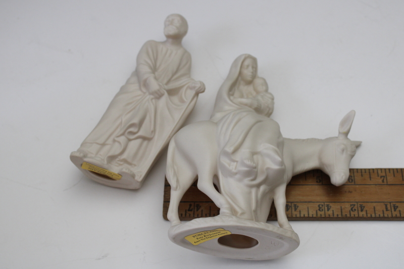 photo of Holy family minimalist modern nativity, Jesus, Mary & Joseph plain white bisque figures, The Edgerton Pottery  #9