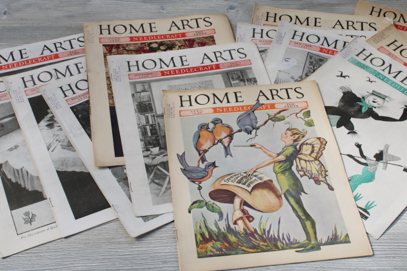 photo of Home Arts Needlecraft magazines 1940 - 41 lot of 14 issues, vintage ads, fashion, sewing etc  #1