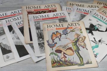 catalog photo of Home Arts Needlecraft magazines 1940 - 41 lot of 14 issues, vintage ads, fashion, sewing etc 